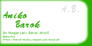 aniko barok business card