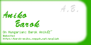 aniko barok business card